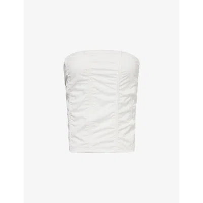 Amy Lynn Womens White Alexa Utility Strapless Cotton Top