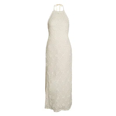 Amy Lynn Women's White Cali Pure Cotton Cream Floral Crochet Maxi Dress In Neutral