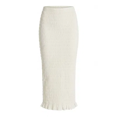 Amy Lynn Women's White Chelsea Cotton Ivory Maxi Skirt
