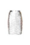 Amy Lynn Women's Yaya Silver Metallic Ruched Midi Skirt In Silver