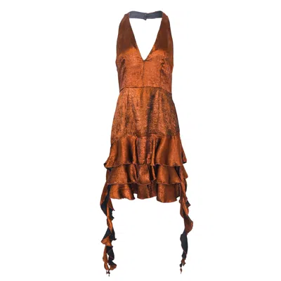 Amy Lynn Women's Yellow / Orange / Brown Becky Rust Mini Dress In Yellow/orange/brown