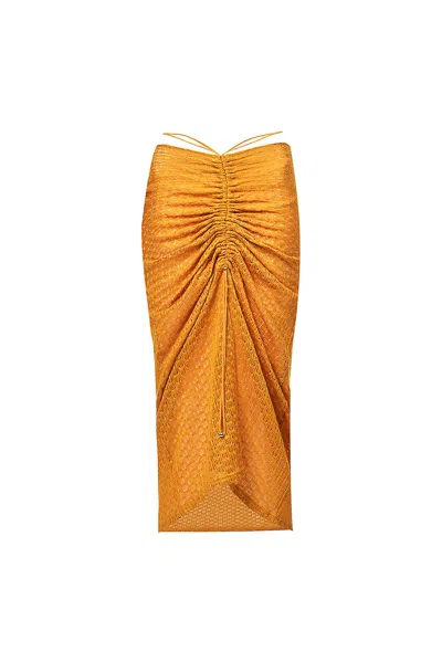 Amy Lynn Women's Yellow / Orange Daisy Orange Crochet Maxi Skirt In Yellow/orange