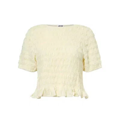 Amy Lynn Women's Yellow / Orange Eliza Butter Yellow Lace Shirred Top