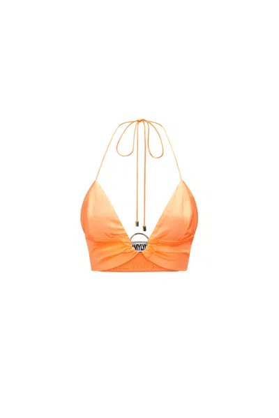 Amy Lynn Women's Yellow / Orange Ibiza Peach Satin Bralette In Yellow/orange