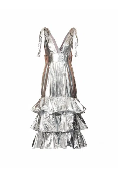 Amy Lynn Women's Zsa Zsa Silver Metallic Maxi Dress
