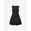 Amy Lynn Womens Black Aimee Puffball Woven Mini Dress