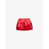 Amy Lynn Womens Claudia Puffball Stretch-woven Mini Skirt Red In Red