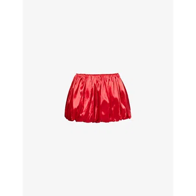 Amy Lynn Womens Claudia Puffball Stretch-woven Mini Skirt Red