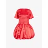 Amy Lynn Womens  Eleanor Shirred Stretch-woven Mini Dress In Red