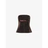 Amy Lynn Womens  Johanna Tiger-burnout Velvet Top In Brown