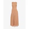 Amy Lynn Womens Julia Polka-dot Woven Maxi Dress Mocha In Brown