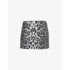 Amy Lynn Womens  Leopard Sequin-embellished Micro-mini Woven Skirt In Brown