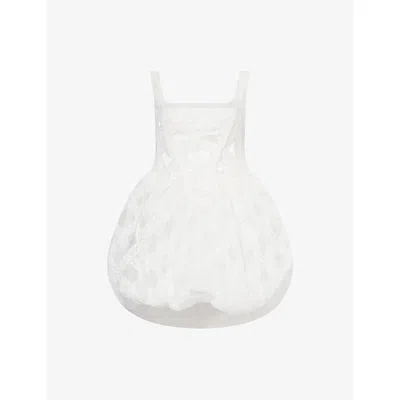 AMY LYNN WOMENS LISA SEQUIN-EMBELLISHED PUFFBALL LACE MINI DRESS WHITE