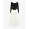 Amy Lynn Womens Nancy Off-shoulder Stretch-woven Maxi Dress Cream In Multi
