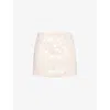 Amy Lynn Womens  Sequin-embellished Micro Mini Woven Skirt In Pink