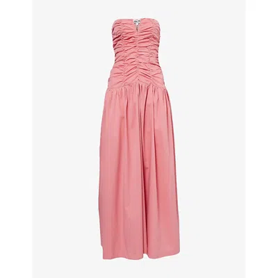 Amy Lynn Womens Pink Shyla Ruched Cotton Maxi Dress