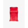 Amy Lynn Womens Sonya Shirred Stretch-woven Top In Red
