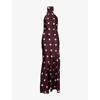 Amy Lynn Womens Burgundy Baia Polka-dot Woven Maxi Dress In Purple