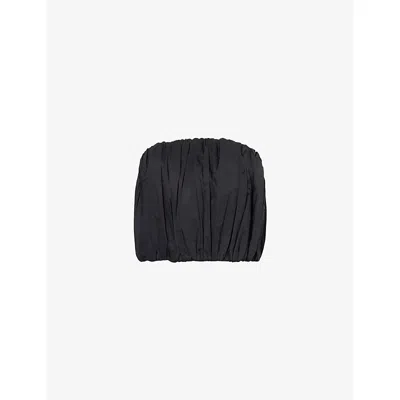 Amy Lynn Womens Black Bubble Strapless Stretch-cotton Top