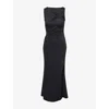 Amy Lynn Womens Harlie Cut-out Heart Woven Maxi Dress Black In Black
