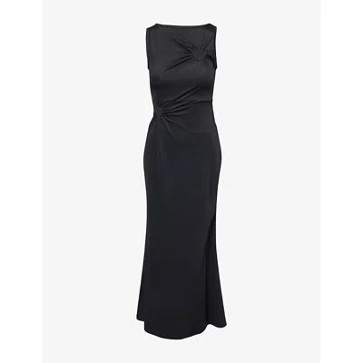 Amy Lynn Womens Harlie Cut-out Heart Woven Maxi Dress Black