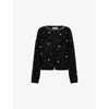 Amy Lynn Womens Luna Embellished Knitted Cardigan Black In Black