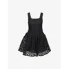 Amy Lynn Womens Sylvie Crochet Woven Mini Dress Black In Black