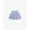 Amy Lynn Womens Blue Pleated Mid-waist Woven Mini Skirt