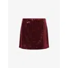 Amy Lynn Womens Astrid Sequin Woven Mini Skirt Burgundy In Burgundy