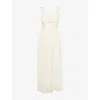 Amy Lynn Womens  Viola Rose-appliqué Woven Maxi Dress In Neutral
