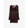 Amy Lynn Womens Brown Diana Sequin Woven Mini Dress In Brown
