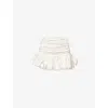 Amy Lynn Womens Bella Puffball Satin Mini Skirt Ecru In White