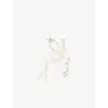 Amy Lynn Womens Flavia Ruffle Satin Top Ecru In White