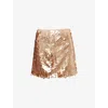 Amy Lynn Womens Goldy Sequin Woven Mini Skirt In Gold