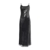 Amy Lynn Womens Patti Sequin Woven Maxi Dress Gunmetal In Black