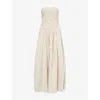 Amy Lynn Womens Shyla Ruched Cotton Maxi Dress Milk In Milk