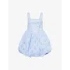 Amy Lynn Womens  Lisa Sequin-embellished Puffball Lace Mini Dress In Pale Blue