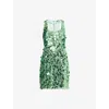 Amy Lynn Womens  Sequin Scoop-neckline Woven Mini Dress In Mint