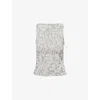 Amy Lynn Womens Mono Sonya Shirred Cotton-poplin Top In Metallic