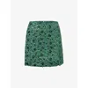 Amy Lynn Womens Tina Bouclé Woven Mini Skirt Teal In Green