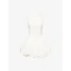 Amy Lynn Womens Liona Broderie Puffball Cotton Mini Dress White In White