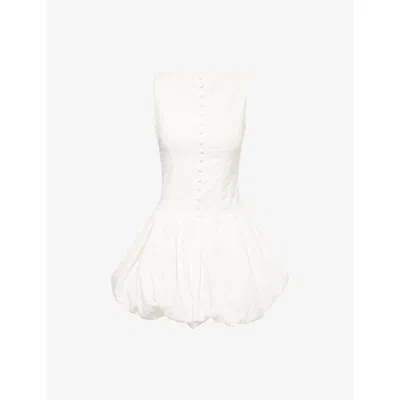 Amy Lynn Womens Liona Broderie Puffball Cotton Mini Dress White