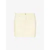 Amy Lynn Womens Milena Vegan Leather Mini Skirt Yellow In Neutral