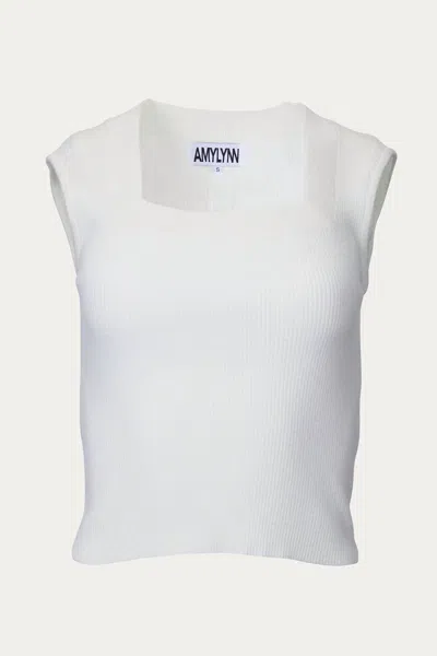 Amylynn Amara Ribbed-knit Sleeveless Top In White