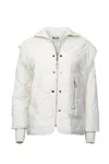 Amylynn Ash Quilted Padded Removable Shell Jacket In White In White