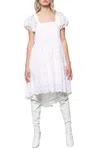 Amylynn Coco Cutout Broderie Anglaise Mini Dress In White In White