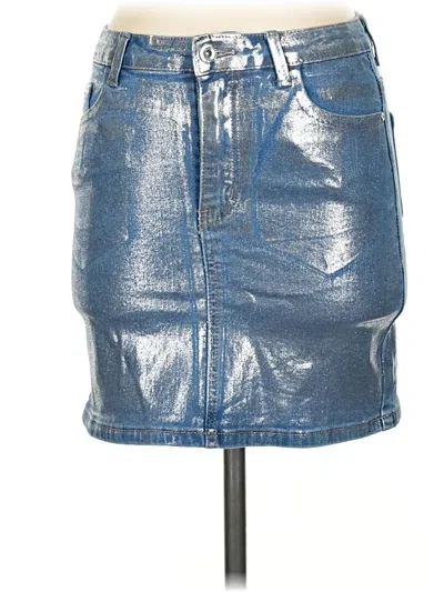 Pre-owned Amylynn Denim Skirt In Blue