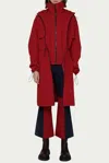 Amylynn Edith Hooded Layered Shell Parka In Wine In Red