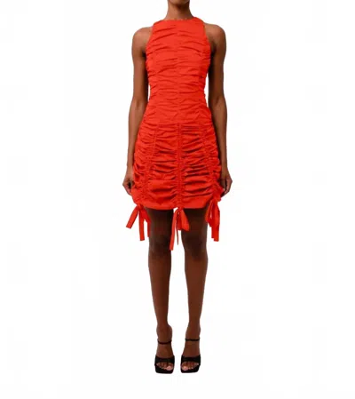 Amylynn Erin Ruched Mini Dress In Orange