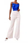 Amylynn Faux Leather Flared Wide Leg Matte Pants In White In White